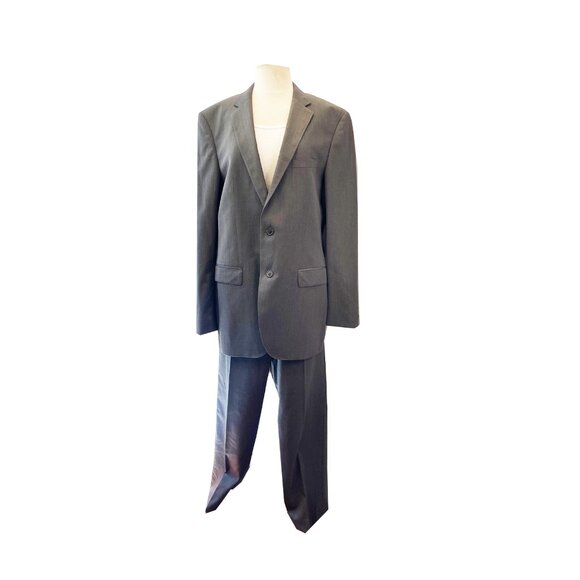 Boss Hugo Boss Grey Wool Long Sleeve Pockets Blazer 2 Piece Men's Suit Set 40L - Picture 3 of 14